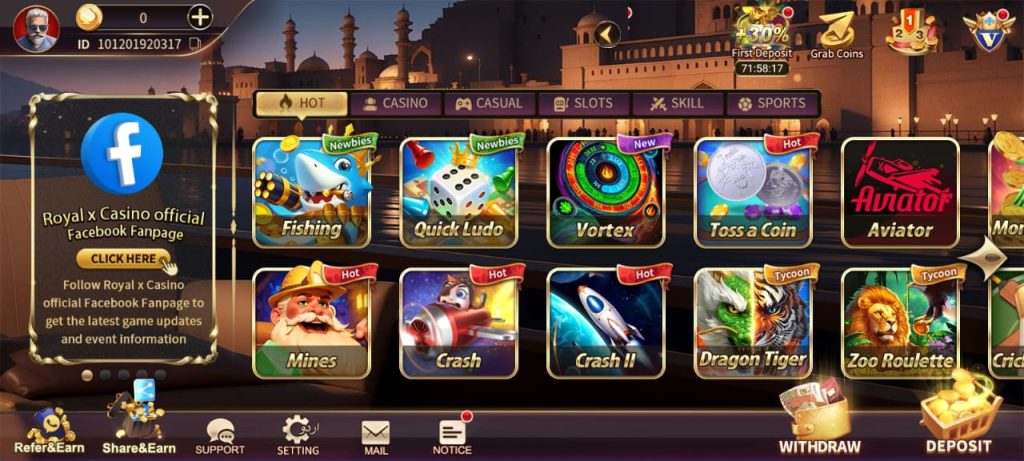 ROYAL X CASINO Game